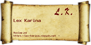 Lex Karina névjegykártya